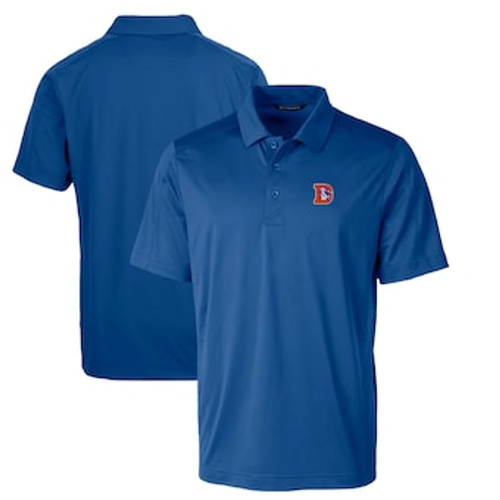 Men's Cutter & Buck Royal Denver Broncos Throwback Logo Big Tall Prospect Textured Stretch Polo