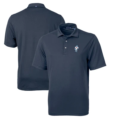 Men's Cutter & Buck Navy Houston Oilers Throwback Logo Virtue Eco Pique Recycled Big Tall Polo