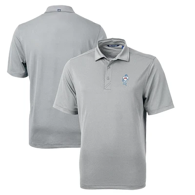 Men's Cutter & Buck Gray Houston Oilers Throwback Logo Virtue Eco Pique Recycled Big Tall Polo