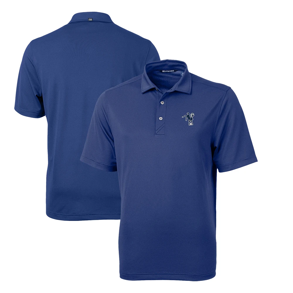 Men's Cutter & Buck Royal Indianapolis Colts Throwback Logo Virtue Eco Pique Recycled Big Tall Polo