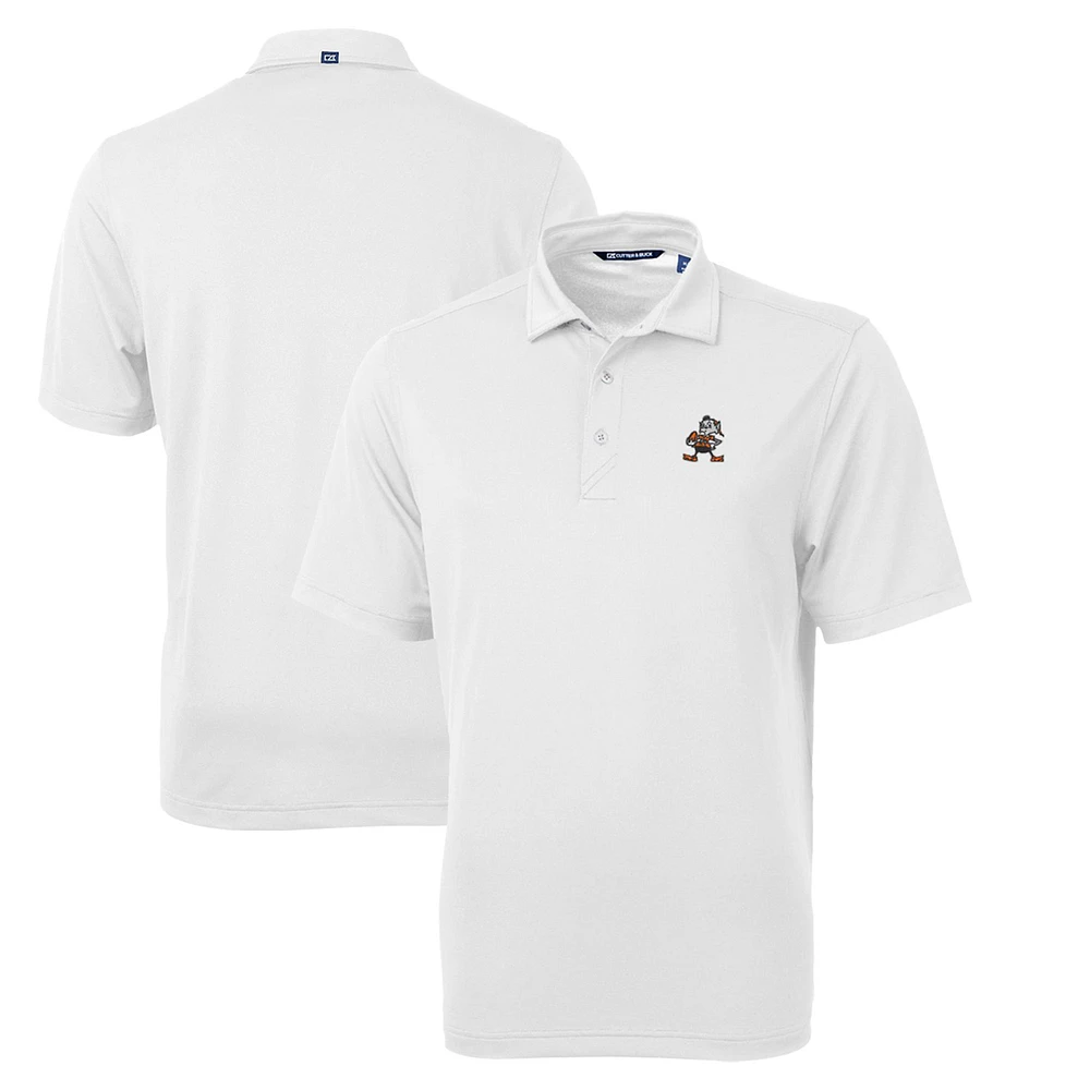 Men's Cutter & Buck Cleveland Browns Throwback Logo Virtue Eco Pique Recycled Big & Tall Polo