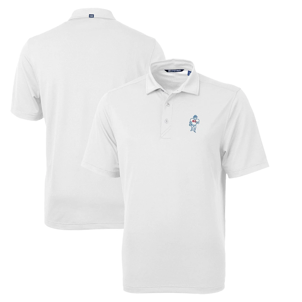 Men's Cutter & Buck White Houston Oilers Throwback Logo Virtue Eco Pique Recycled Big Tall Polo