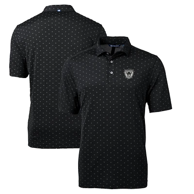 Men's Cutter & Buck Black Las Vegas Raiders Throwback Logo Virtue Eco Pique Tile Recycled Big Tall Polo