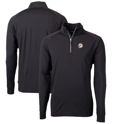 Men's Cutter & Buck Miami Dolphins Adapt Eco Knit Stretch Recycled Big Tall Quarter-Zip Throwback Pullover Top