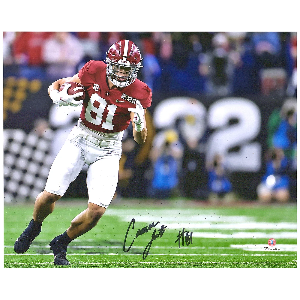Cameron Latu Alabama Crimson Tide Autographed 8" x 10" Running Photograph