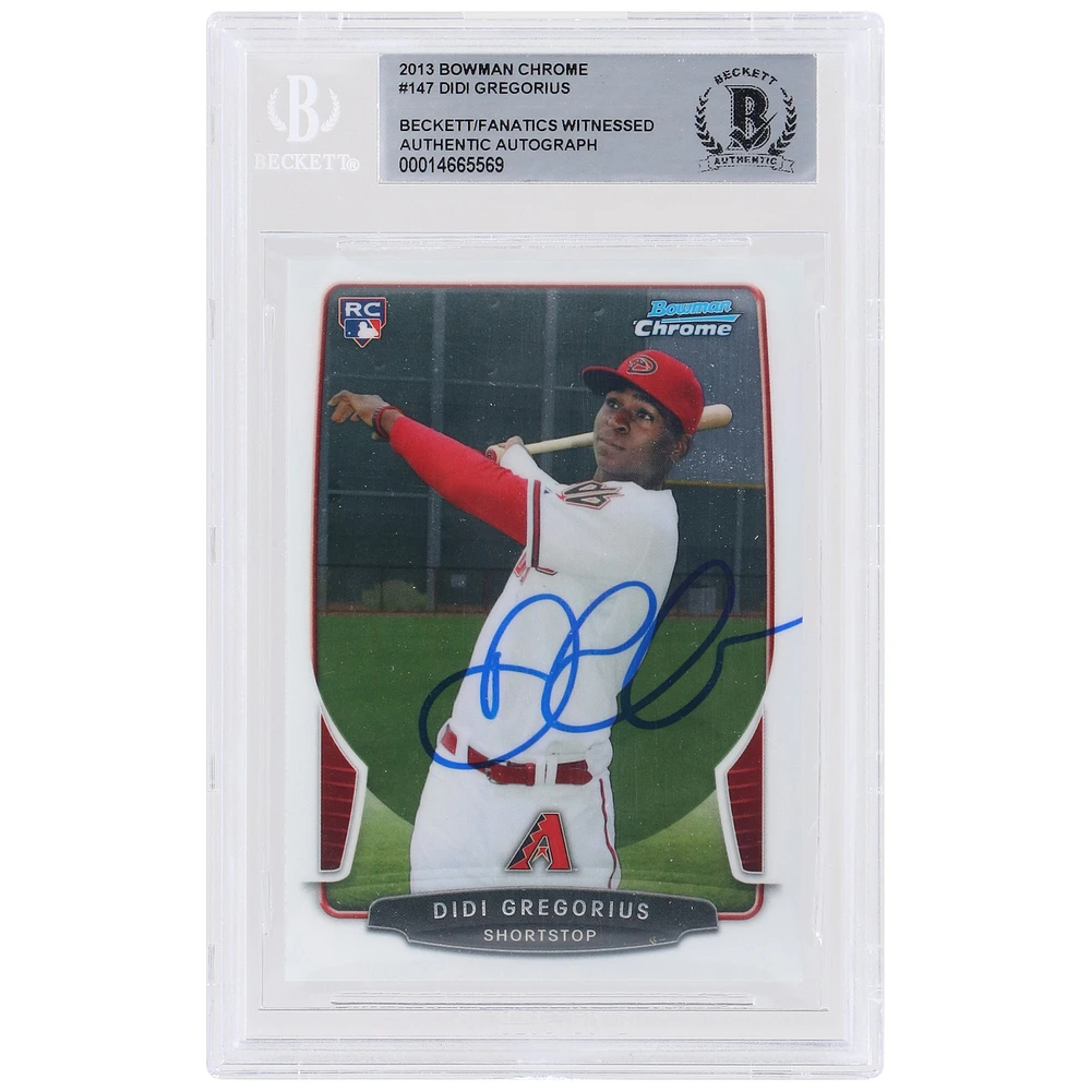 Didi Gregorius Arizona Diamondbacks Autographed 2013 Bowman Chrome #147 Beckett Fanatics Witnessed Authenticated Rookie Card