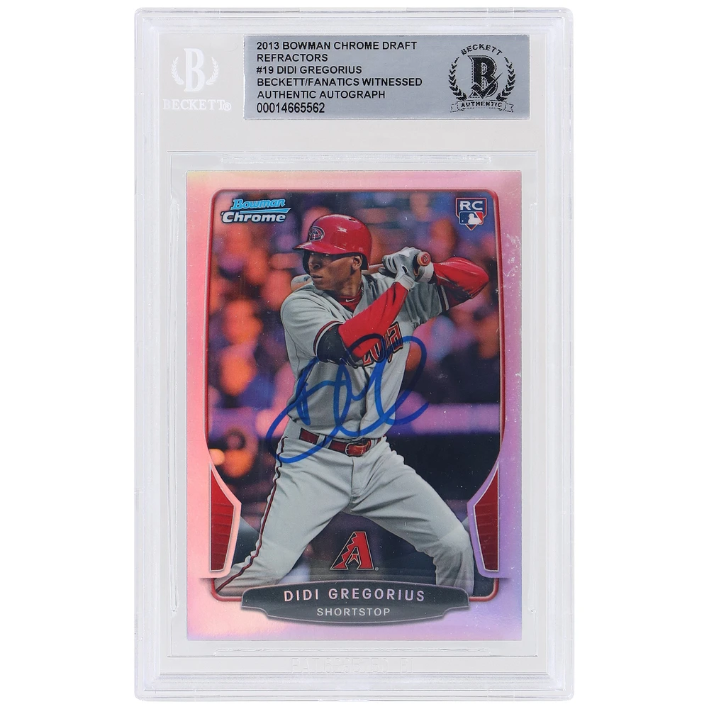 Didi Gregorius Arizona Diamondbacks Autographed 2013 Bowman Draft Chrome Refractors #19 Beckett Fanatics Witnessed Authenticated Rookie Card