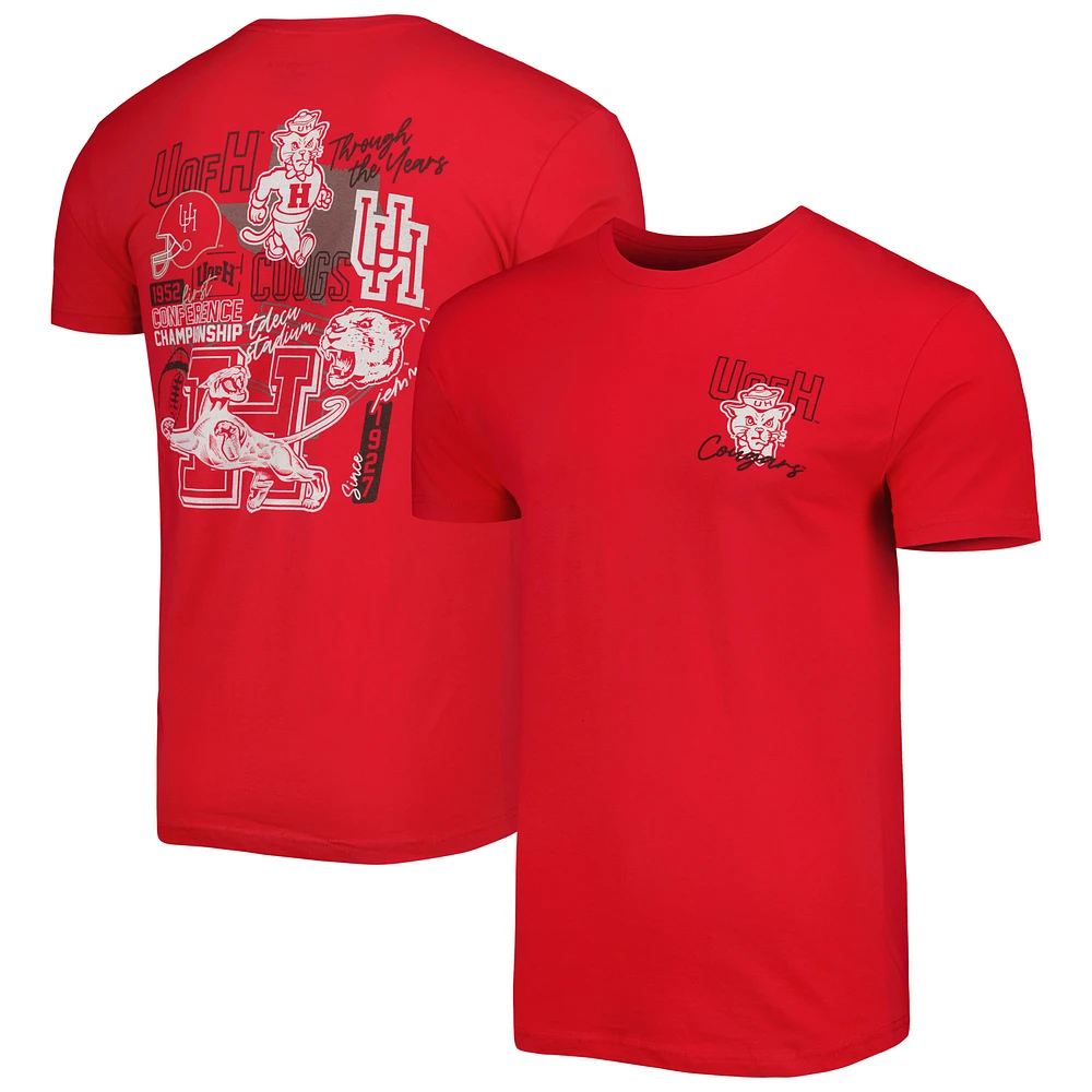 Men's Red Houston Cougars Through the Years T-Shirt
