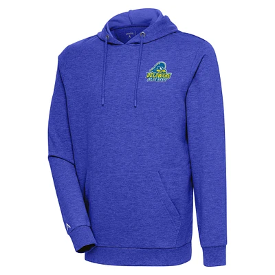 Men's Antigua Heather Royal Delaware Fightin' Blue Hens Action Pullover Hoodie