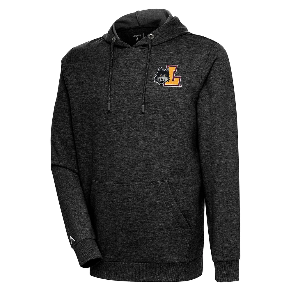 Men's Antigua Heather Loyola Chicago Ramblers Action Pullover Hoodie
