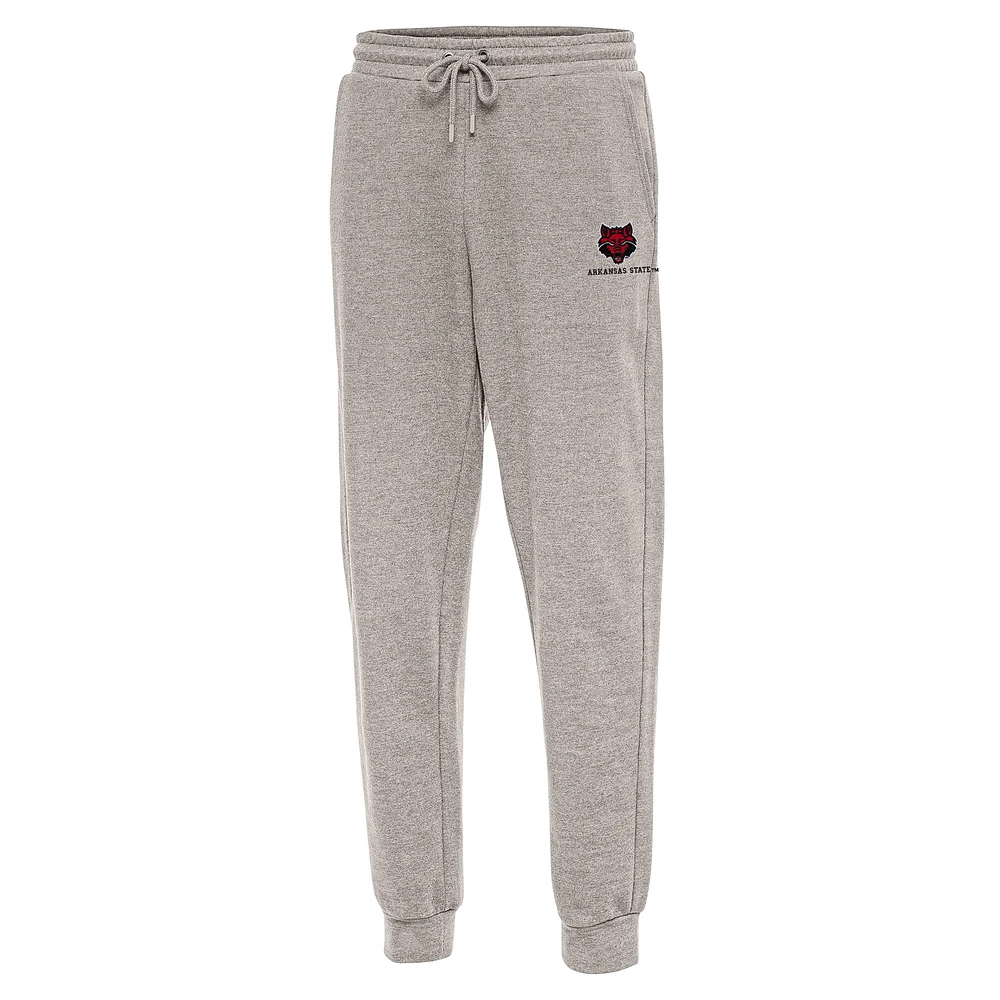 Men's Antigua Oatmeal Arkansas State Red Wolves Action Jogger Pants