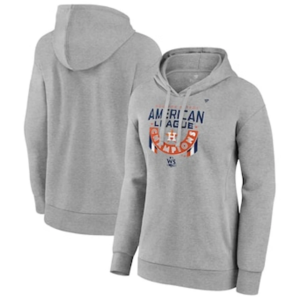 Women's Fanatics Heather Gray Houston Astros 2022 American League Champions Locker Room Pullover Hoodie