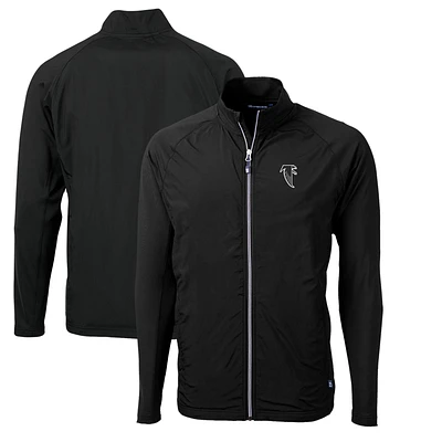 Men's Cutter & Buck Black Atlanta Falcons Adapt Eco Knit Hybrid Recycled Full-Zip Throwback Jacket