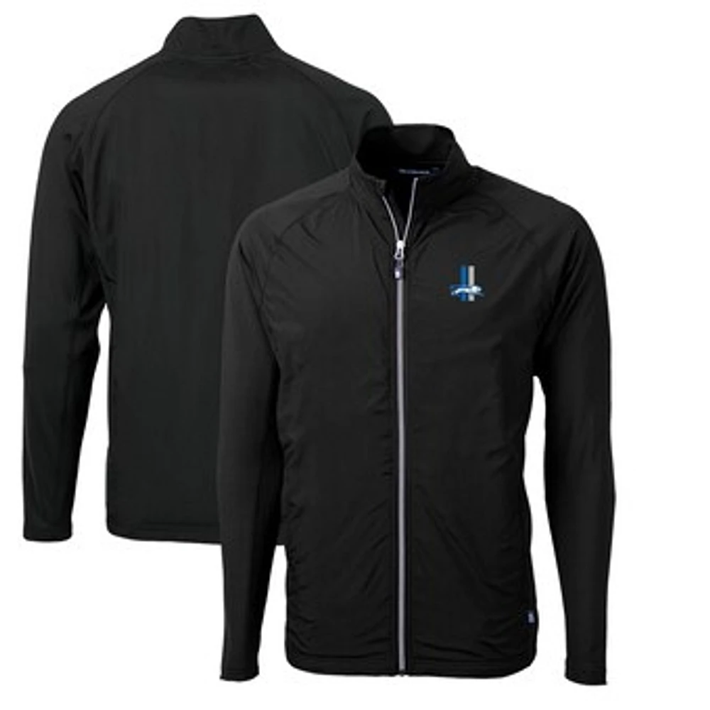 Men's Cutter & Buck Detroit Lions Adapt Eco Knit Hybrid Recycled Full-Zip Throwback Jacket
