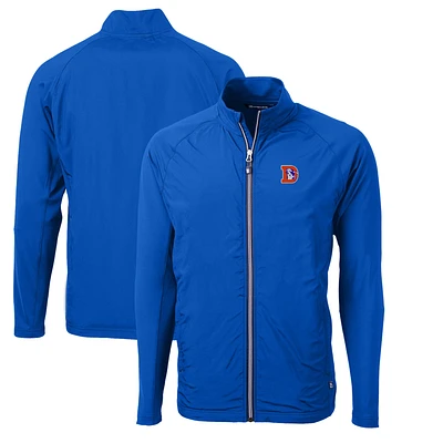 Men's Cutter & Buck Royal Denver Broncos Adapt Eco Knit Hybrid Recycled Full-Zip Throwback Jacket