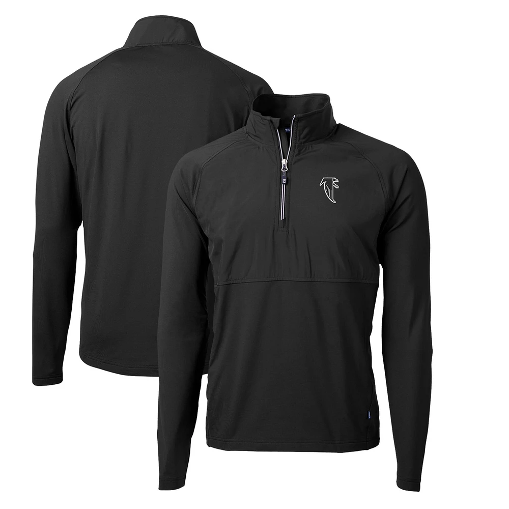 Men's Cutter & Buck Atlanta Falcons Adapt Eco Knit Hybrid Recycled Quarter-Zip Throwback Pullover Top