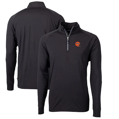 Men's Cutter & Buck Cincinnati Bengals Adapt Eco Knit Stretch Recycled Quarter-Zip Throwback Pullover Top
