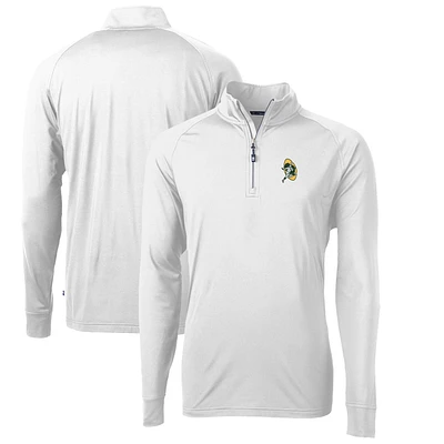 Men's Cutter & Buck Green Bay Packers Adapt Eco Knit Stretch Recycled Quarter-Zip Throwback Pullover Top