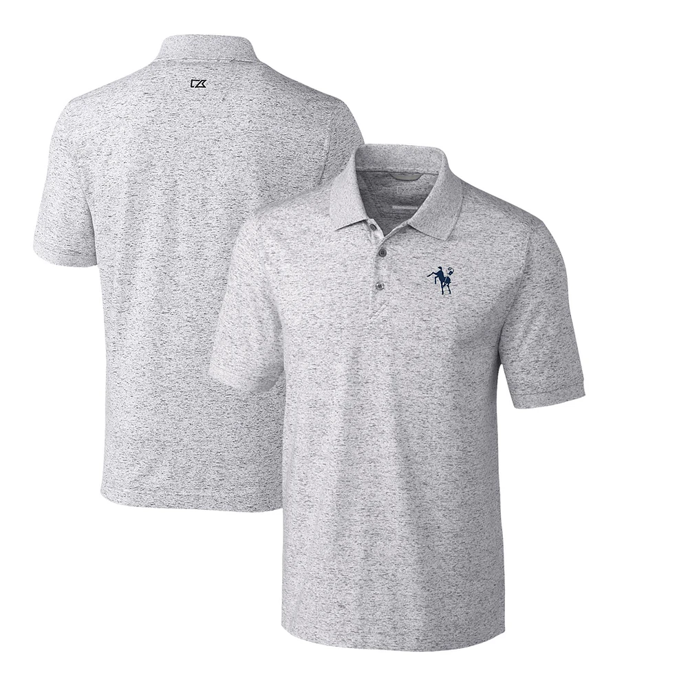 Men's Cutter & Buck Steel Indianapolis Colts Advantage Tri-Blend Space Dye Throwback Polo
