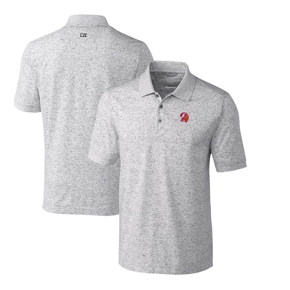 Men's Cutter & Buck Steel Tampa Bay Buccaneers Advantage Tri-Blend Space Dye Throwback Polo