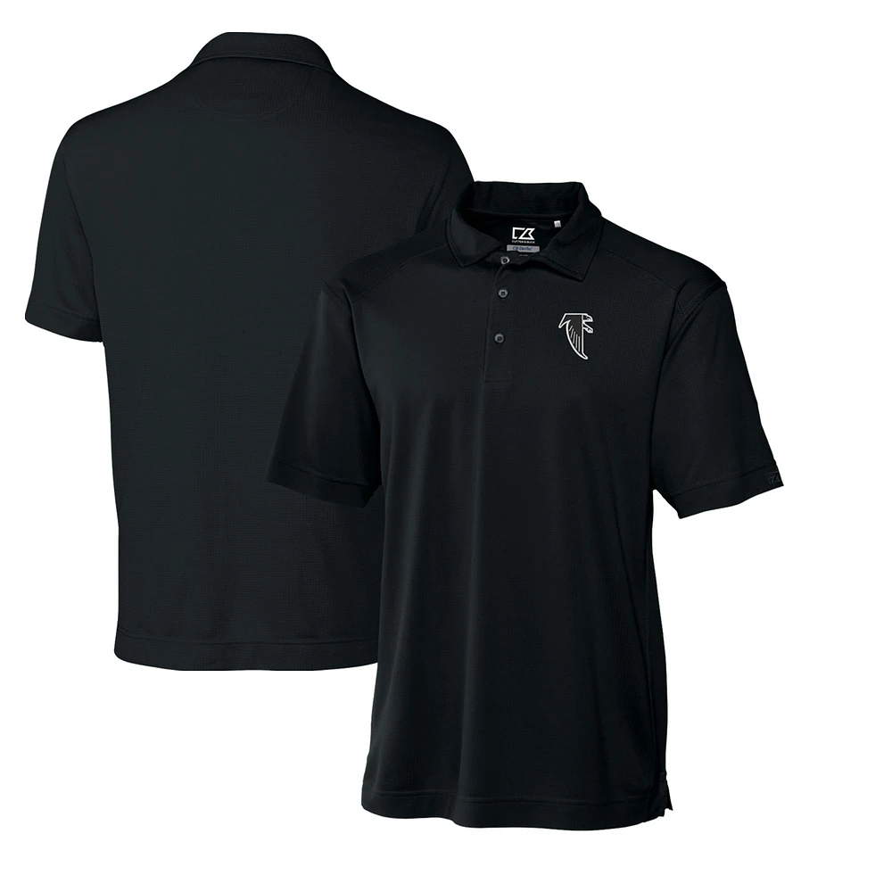 Men's Cutter & Buck Black Atlanta Falcons Throwback Logo DryTec Genre Textured Solid Polo
