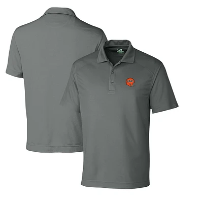 Men's Cutter & Buck Steel Cincinnati Bengals Throwback Logo DryTec Genre Textured Solid Polo