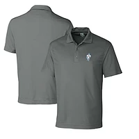 Men's Cutter & Buck Steel Houston Oilers Throwback Logo DryTec Genre Textured Solid Polo