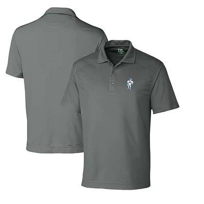 Men's Cutter & Buck Steel Houston Oilers Throwback Logo DryTec Genre Textured Solid Polo