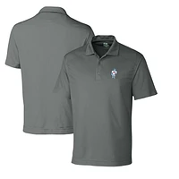 Men's Cutter & Buck Steel Houston Oilers Throwback Logo DryTec Genre Textured Solid Polo