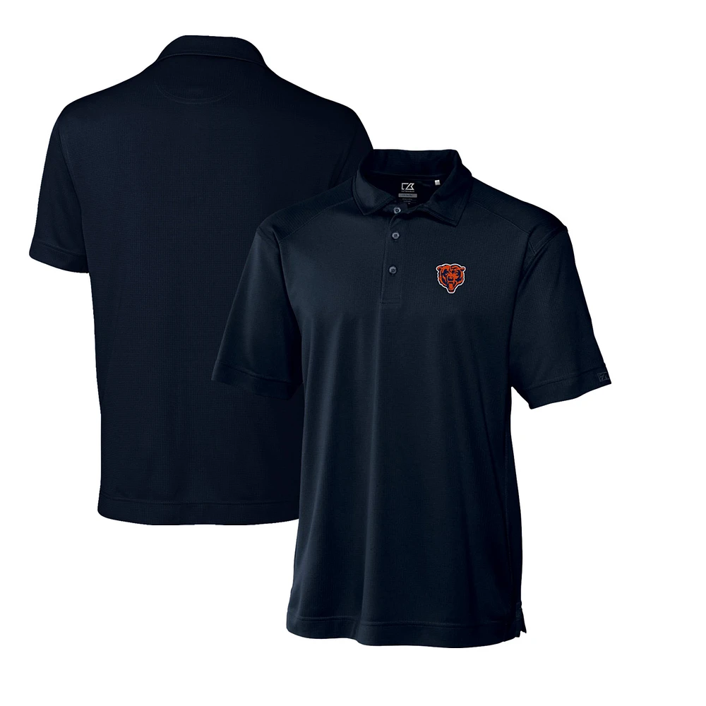 Men's Cutter & Buck Navy Chicago Bears Throwback Logo DryTec Genre Textured Solid Polo