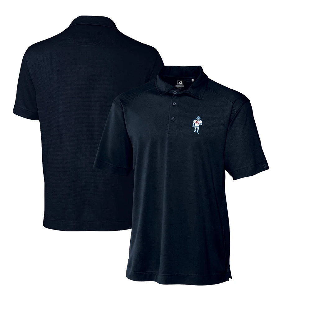 Men's Cutter & Buck Navy Houston Oilers Throwback Logo DryTec Genre Textured Solid Polo