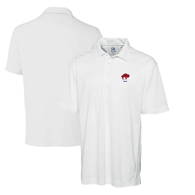 Men's Cutter & Buck White Buffalo Bills Throwback Logo DryTec Genre Textured Solid Polo