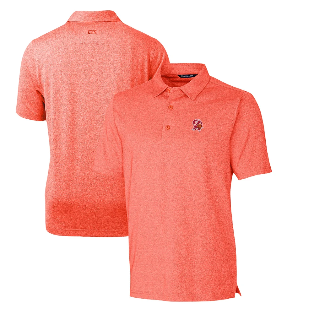 Men's Cutter & Buck Heather Orange Tampa Bay Buccaneers Throwback Logo Forge Heathered Stretch Polo