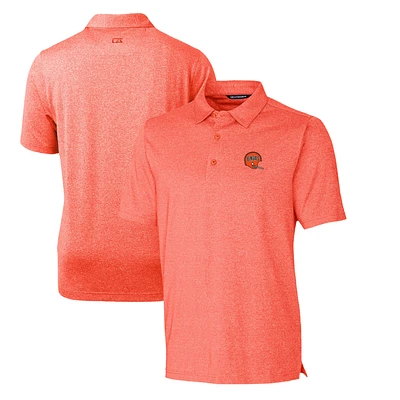 Men's Cutter & Buck Heather Orange Cincinnati Bengals Throwback Logo Forge Heathered Stretch Polo