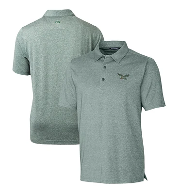 Men's Cutter & Buck Heather Green Philadelphia Eagles Throwback Logo Forge Heathered Stretch Polo