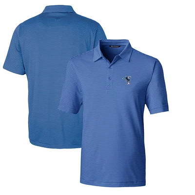 Men's Cutter & Buck Blue Indianapolis Colts Throwback Logo Forge Pencil Stripe Stretch Polo