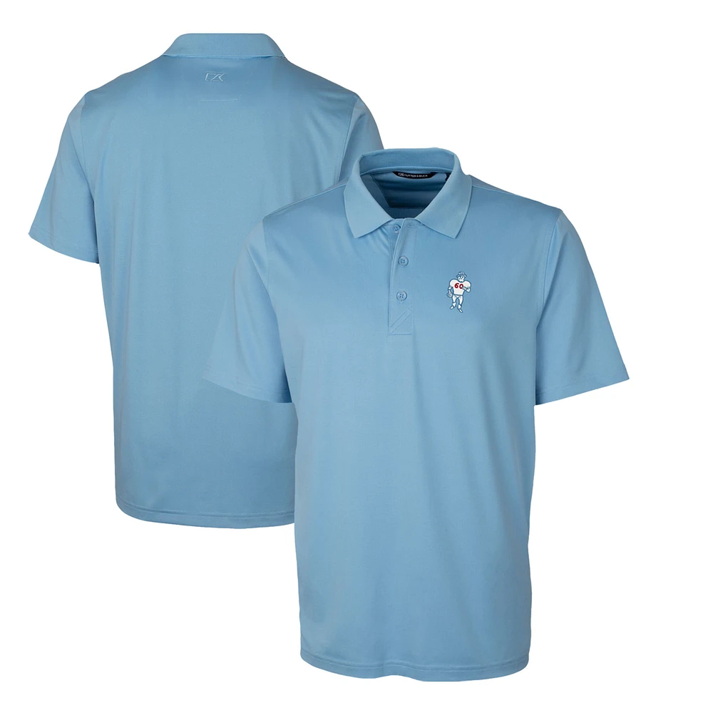 Men's Cutter & Buck Light Blue Houston Texans Throwback Logo Forge Stretch Polo