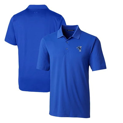 Men's Cutter & Buck Blue Indianapolis Colts Throwback Logo Forge Stretch Polo
