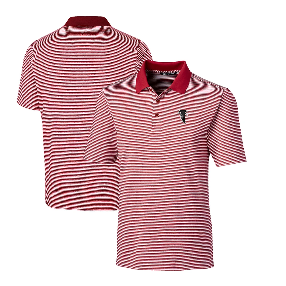 Men's Cutter & Buck Red Atlanta Falcons Throwback Logo Forge Tonal Stripe Stretch Polo