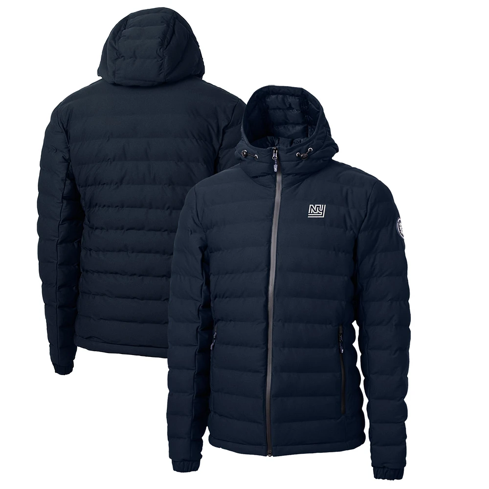 Men's Cutter & Buck Navy New York Giants Throwback Logo Mission Ridge Repreve Eco Insulated Puffer Full-Zip Jacket