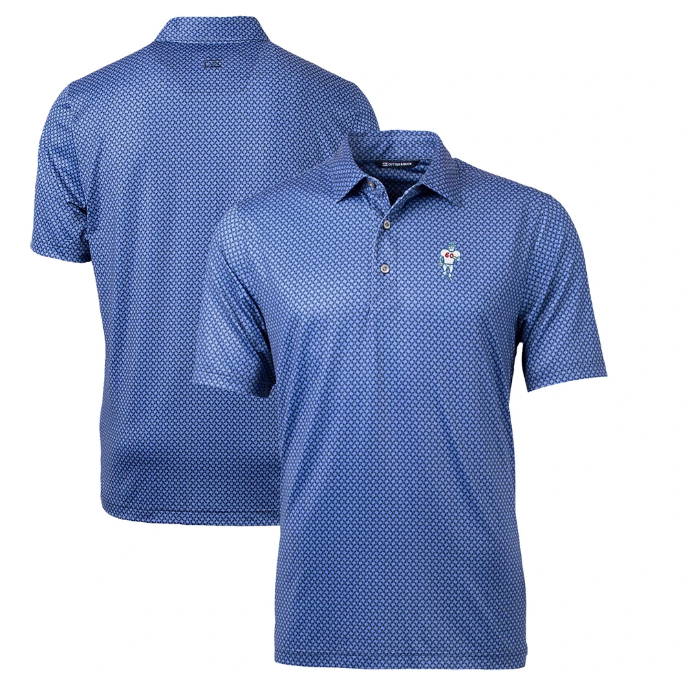 Men's Cutter & Buck Navy Houston Texans Throwback Logo Pike Banner Stretch Polo
