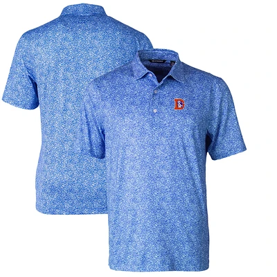 Men's Cutter & Buck Blue Denver Broncos Throwback Logo Pike Constellation Stretch Polo