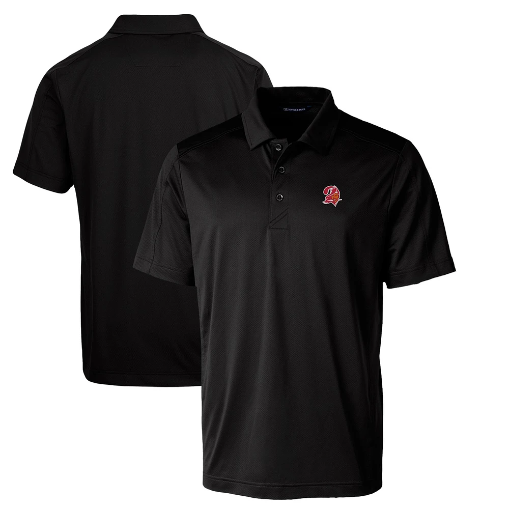 Men's Cutter & Buck Black Tampa Bay Buccaneers Throwback Logo Prospect Textured Stretch Polo