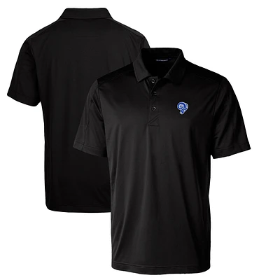 Men's Cutter & Buck Black Los Angeles Rams Throwback Logo Prospect Textured Stretch Polo