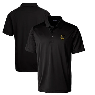 Men's Cutter & Buck Black Pittsburgh Steelers Throwback Logo Prospect Textured Stretch Polo