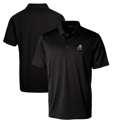 Men's Cutter & Buck Black Cleveland Browns Throwback Logo Prospect Textured Stretch Polo