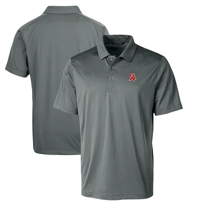 Men's Cutter & Buck Steel Tampa Bay Buccaneers Throwback Logo Prospect Textured Stretch Polo