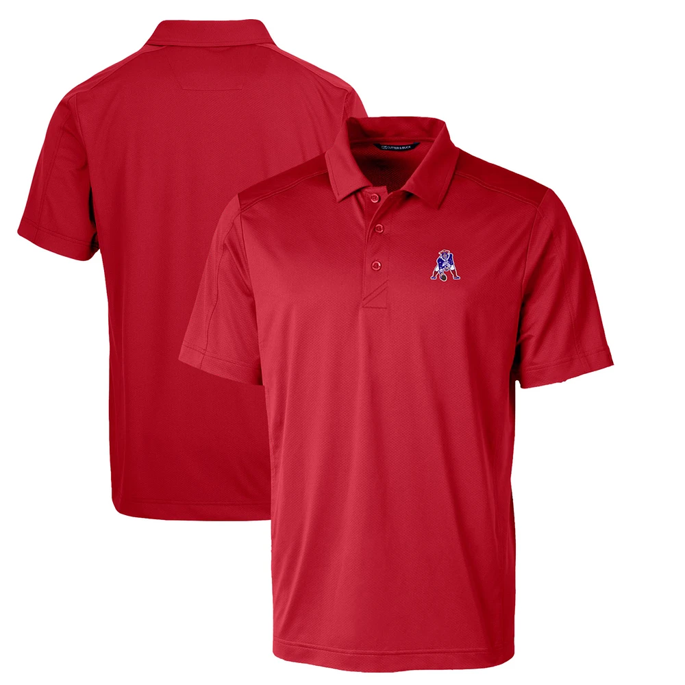 Men's Cutter & Buck Red New England Patriots Throwback Logo Prospect Textured Stretch Polo