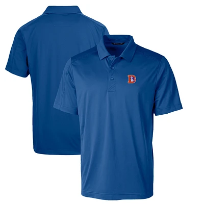 Men's Cutter & Buck Royal Denver Broncos Throwback Logo Prospect Textured Stretch Polo