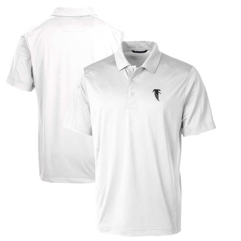 Men's Cutter & Buck White Atlanta Falcons Throwback Logo Prospect Textured Stretch Polo